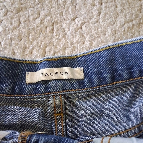 PacSun Light Blue Ripped Jean Shorts - Picture 2 of 7